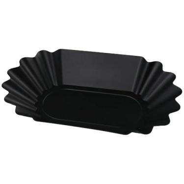 Imagem de Bandeja de grãos de café de plástico reutilizável preta bandeja de exibição com 300 ml bandeja de servir prato assado (preto)