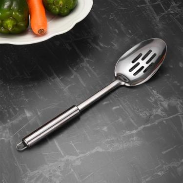 Imagem de Colher de utensílios de cozinha de aço inoxidável, colher de arroz de cabo longo e concha de sopa, ferramenta de cozinha