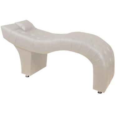 Imagem de Maca Estofada Para Clínica De Estética Facial Com Capitonê Bege