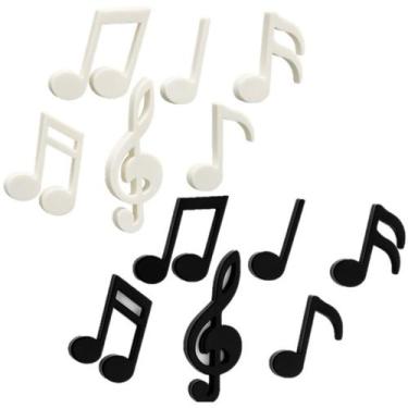 Imagem de Kit Imãs Geladeira Decorar Enfeite Magnético Notas Musicais - NilosDec