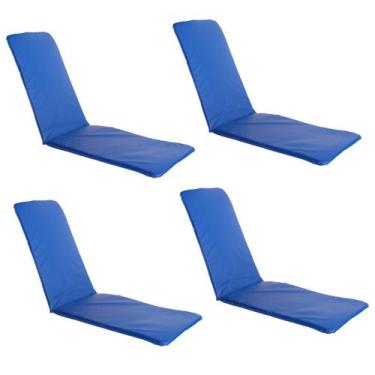 Imagem de Kit 4 Almofadas P/ Espreguiçadeira  Colchonete AZUL - 123Organizei