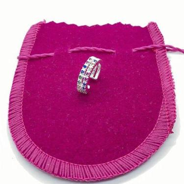 Imagem de Piercing Fake Cartilagem Orelha Colorido Banhado Prata 925 - PAPILLON 