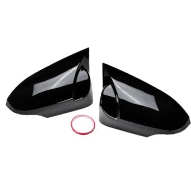 Imagem de YRMST Capa de espelho retrovisor lateral de chifre de boi compatível com Toyota Corolla 2014-2019 não serve para Corolla Hatchback 2019 capas protetoras de espelho de asa (preto brilhante)