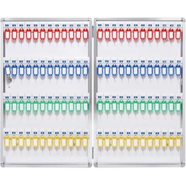 Imagem de ZDJZMGZ Suporte de parede para caixa de chave, armário de chaves, organizador de chaves montável na parede com etiquetas marcáveis, cofre de chave de segurança, porta-chaves para hotéis, escola (96)