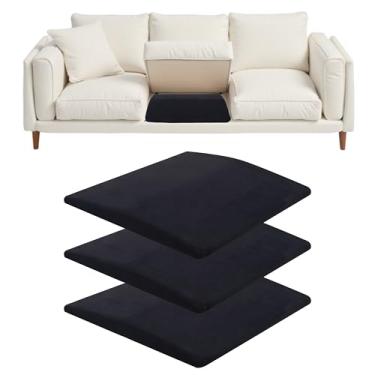 Imagem de HOMEFLUX Pacote com 3 almofadas de sofá para assentos flácidos com capas, espuma curvada de alta densidade de 50,8 cm x 50,8 cm para almofadas de apoio de assento de sofá