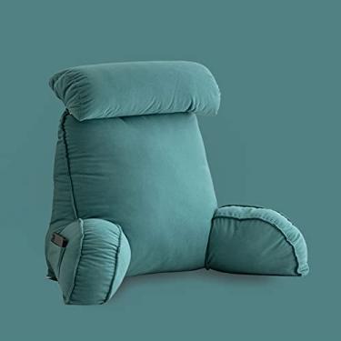 Imagem de Almofada de cintura grande com suporte para as costas, cama de almofada de leitura, braços de travesseiro de cadeira de cama, ótimo como encosto para livros ou jogos, suporte lombar para almofada