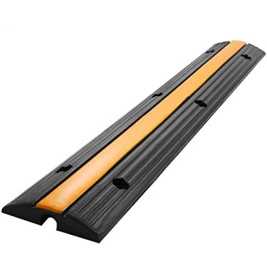 Imagem de Pacote com 4, capa de cabo de 1 canal, cabo de proteção, rampa protetora, entrada de automóveis, protetor de cabo de batida de velocidade de tráfego de borracha, gerenciamento de cabos simples e