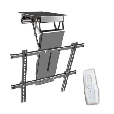 Imagem de Suporte para TV de teto - Suporte de TV motorizado, suporte de parede de TV, suporte de TV elétrico telescópico, para TVs de 50-90 polegadas, flip down de 0-85°, com controle remoto e interruptor