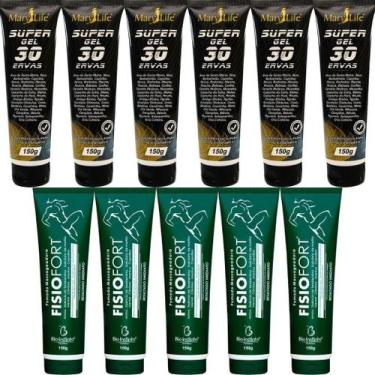 Imagem de Kit 6 Super Gel 30 Ervas + 5 Pomada Massageadora Fisiofort - Bio Insti