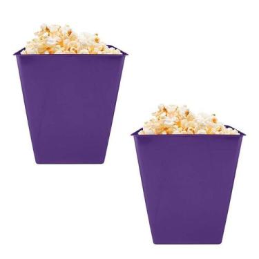 Imagem de Kit 2 Pipoqueira Retrô Lilás 2,6L Plástico Premium - Bb Store