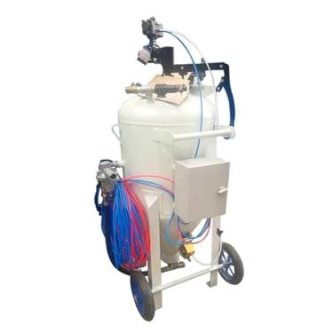 Imagem de Jateador de areia portátil com rodas, tanque de jateamento abrasivo móvel para estrutura de aço, construção, setores de metalurgia