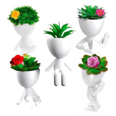 Imagem de Kit 5 Vasinhos Decorativos Pequenos - Cachepot para Plantas Artificiais Decorativas e Suculentas, Versátil para Ambientes Internos