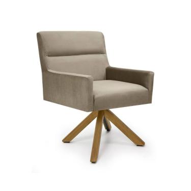 Imagem de Poltrona para Sala de Estar Veludo Giratória Angel Castor