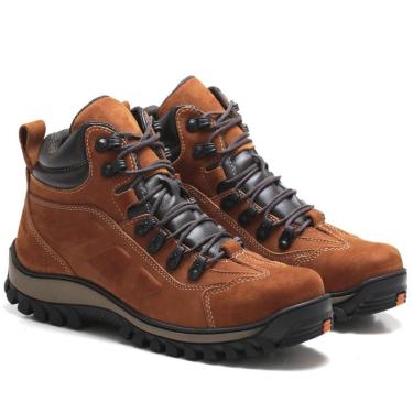 Imagem de Bota Coturno Masculino Adventure Couro Conforto Em Gel Costurado Mata Trilha Rapel 1901-Masculino