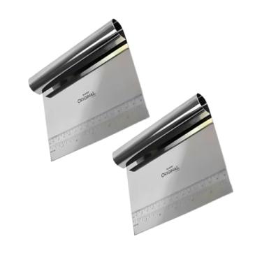 Imagem de Kit 2 Espátula com Cabo Tubular Premium Cortador para Massas Pães Salgados Bolo Aço Inox Resistente