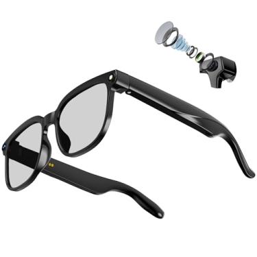 Imagem de AMOVAN Óculos inteligentes AI com câmera e áudio, gravação de vídeo HD 1080P com resolução de 8MP, suporta foto/vídeo/áudio, assistente de IA/tradução de IA com ChatGPT para homens e mulheres (lente