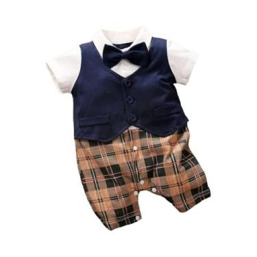 Imagem de Macacão De Algodão Estilo Cavalheiro Para Bebês, Meninos E Meninas De 