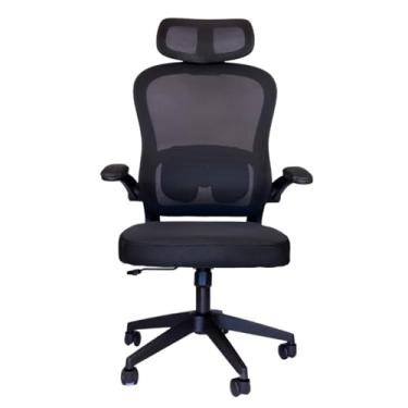 Imagem de Cadeira de Escritório Ergonômica C7 Neo Smart Office, Tela Mash, Base Giratória 360°, Apoio Lombar, Confortável, Diretor, Executiva, Gamer, Presidente (Preta)