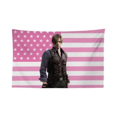 Imagem de Tapeçaria Leon Kennedy Resident Evil Para Quarto, Dormitório, Sala De 