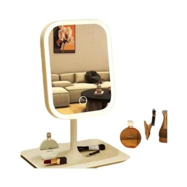 Imagem de Espelho De Maquilhagem LED Regulável De Alta Definição Recarregável Po