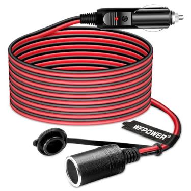 Imagem de Cabo de extensão para isqueiro de cigarro 16AWG 3,7 m máx.150W 13A, 12/24 Volt Cabo de extensão de carro para aparelhos de cozinha para caminhoneiros, lancheiras elétricas para carros, aparelhos de
