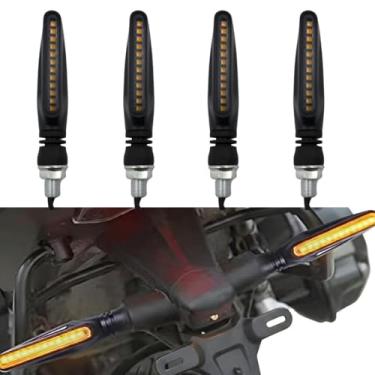 Imagem de Kit de 4 Piscas Seta Moto Universal Led Slim Palito 12V Metalizado Preto Dourado Vermelho Azul Prata (Vermelho)