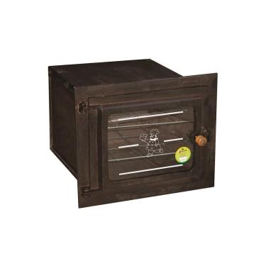 Imagem de Forno em Ferro Fogão a Lenha Médio Porta Vidro 50x42x35cm