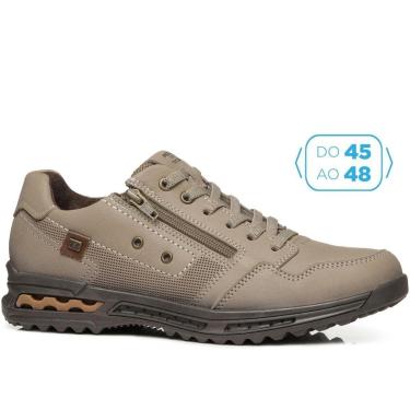 Imagem de Sapatênis Pegada Masculino Plus Size em Couro Areia 511801-04-Masculino