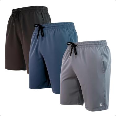 Imagem de Kit 3 Bermudas Masculina Short Treino Tactel Com Elastano Praia Piscina-Masculino