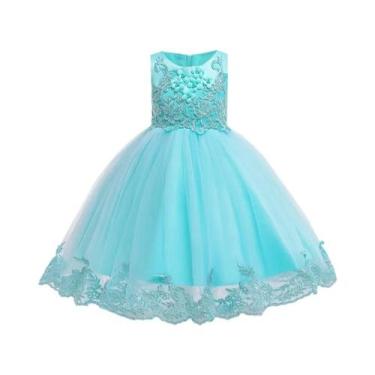 Imagem de Vestido De Princesa Com Laço De Renda Para Meninas, Verão, Primeira Co