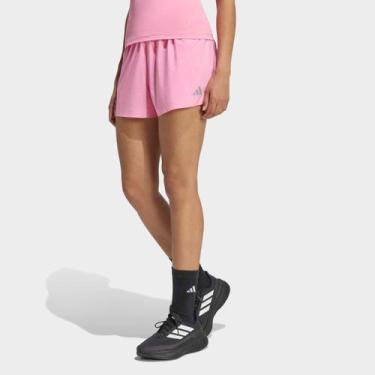 Imagem de Shorts Adidas Corrida Essentials Feminino, Rosa claro, GG