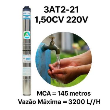 Imagem de Motobomba Submersa 3at221 220v 1,50hp Mono Altri Palito, 220V