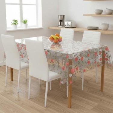 Imagem de Toalha De Mesa Diamante Roseira Peça Pronta 1,38x2,00m Vinil - Plast.c