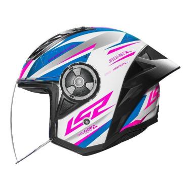 Imagem de Capacete Ls2 Airflow II OF616 S Draze Branco e Rosa Cor:;Tamanho:62;Gênero:Masculino-Ma...