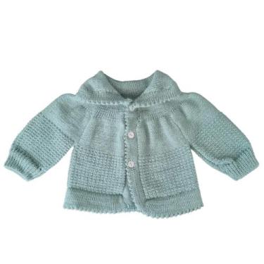 Imagem de Casaco de bebê manga longa cardigan de lã tricô Recém nascido - Confec
