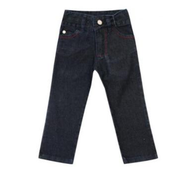 Imagem de Calça Jeans Com Costura Diferenciada - Bicho Molhado -Cor: Marinho  Ta