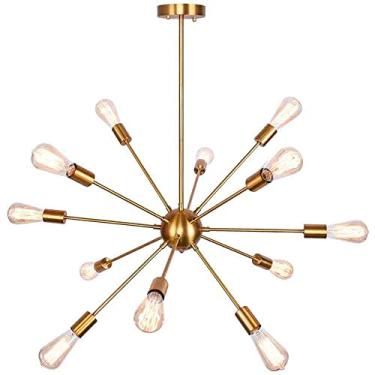 Imagem de Home-Neat Lustre Pendente Moderno Sputnik 12 Lâmpadas E27 para Sala De Estar (Cobre)