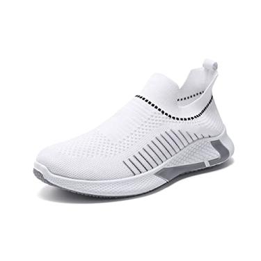 Imagem de Bestgift Sapatos Masculinos Novos Tênis de Verão Sapatos Casuais Respiráveis ​​Tecidos com Mosca Branco222 39.5