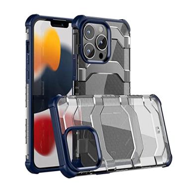 Imagem de XD Designs Capa ultrafina para iPhone 13/13 Mini/13 Pro/13 Pro Max, proteção antiqueda de grau militar, capa traseira rígida e resistente de policarbonato rígido e transparente com borda de TPU macia, azul, 13 mini 5,4 polegadas