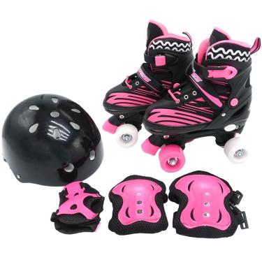 Imagem de Patins Infantil Roller Ajustável c/ Proteção Preto - Unitoys