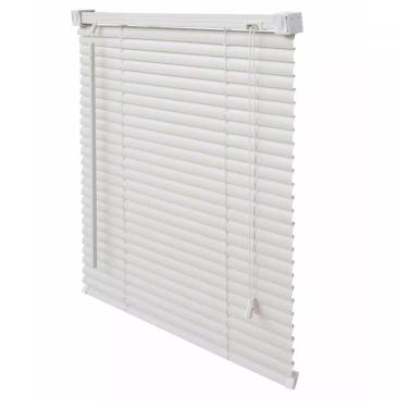 Imagem de Persiana Horizontal PVC Branca 120 (L) x 220 (A) Lâminas Resistentes Flexíveis C/ Kit de Instalação