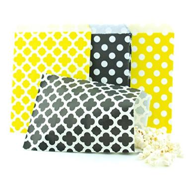 Imagem de Sacos de doces para lembrancinha de festa da Bumble Bee (pacote com 100) - Suprimentos de festa Bumblebee, sacos de lembrancinha de chá de bebê de abelha amarela e preta, sacos de papel de abelha