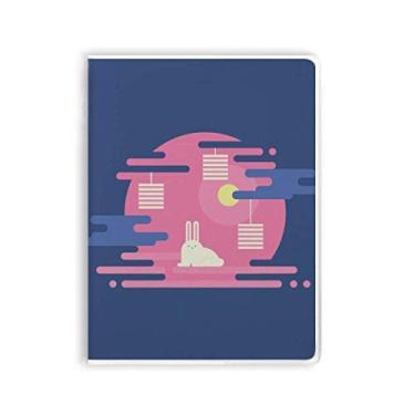 Imagem de Caderno com estampa de lanterna de nuvem abstrata colorida, capa de chiclete, diário de capa macia