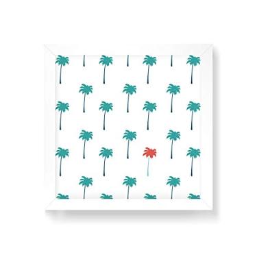 Imagem de Arte Maníacos Quadro Decorativo Coqueiros Textura - 50x50cm (Moldura em laca branca)