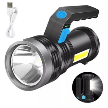 Imagem de XNICEWEB Lanterna LED Holofote Longo Alcance Recarregável Super Potente Farolete USB com COB Resistente à Água para Pesca, Sitio, Fazenda, Segurança, Vigia