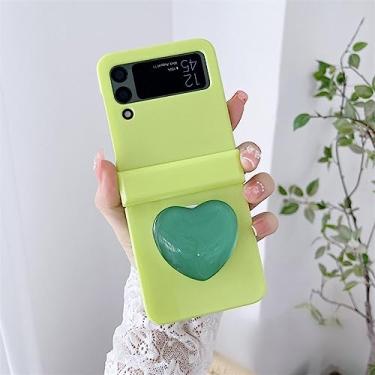 Imagem de Capa de telefone com suporte de coração bonito para Samsung Galaxy Z Flip 4 3 ZFlip3 zflip4 Suporte de capa rígida Suporte de concha sólida, Z4, para Z Flip 3