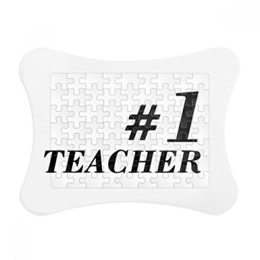 Imagem de Número.1 Moldura de quebra-cabeça com citação de estudante para professor, enfeite de quebra-cabeça