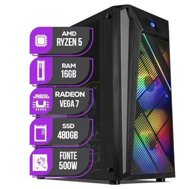 PC Gamer Completo Ryzen 5 5600G, 16GB DDR4, SSD 480GB, 500W 80 Plus, Enifler