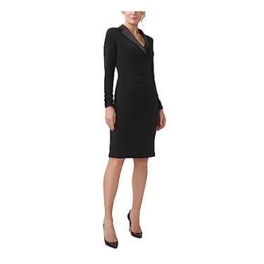 Imagem de Adrianna Papell Vestido de smoking de jérsei feminino, Preto, 48