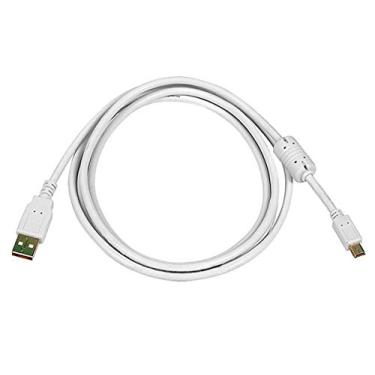 Imagem de Monoprice Cabo USB 2.0 A macho para Mini-B 5 pinos macho 28/24 AWG com núcleo de ferrite (banhado a ouro), branco (108634)